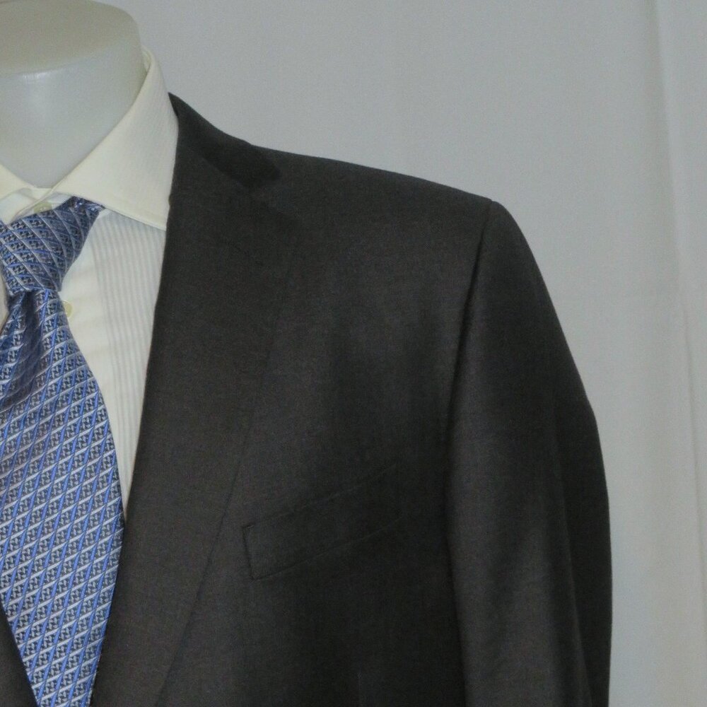 Brooks Brothers Current Custom Solid Charcoal Two Button Suit 44R NWOT